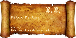 Mituk Martin névjegykártya